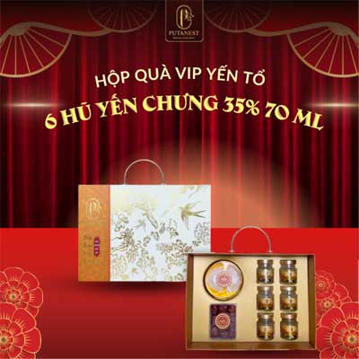 Hộp Quà Yến Tổ VIP 2 + Yến Chưng Đường Kiêng Đông Trùng Hạ Thảo 35%