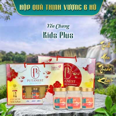 Hộp Thịnh Vượng 6 Hũ Yến Chưng Cao Cấp Kids Plus 28%